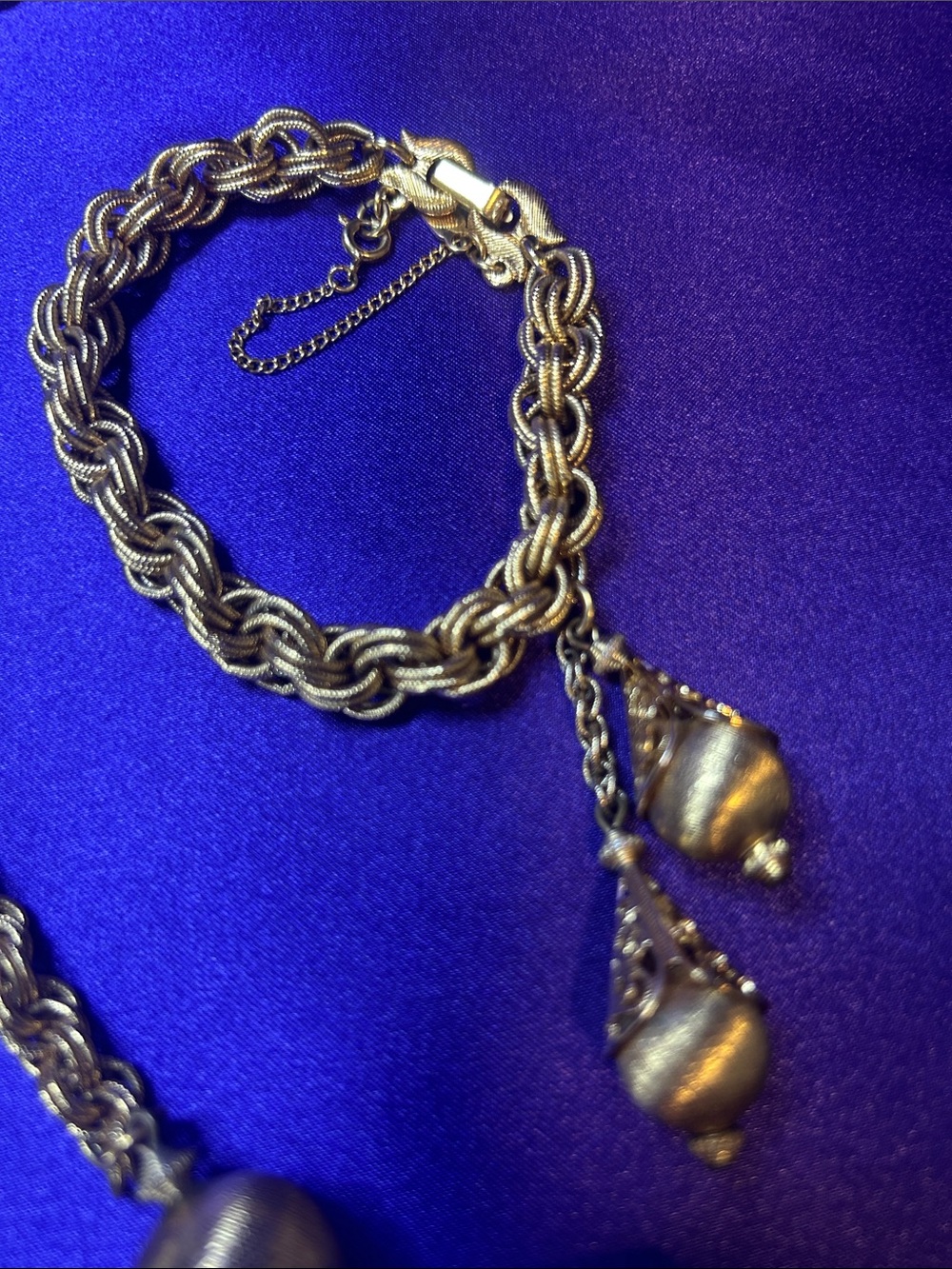 Monet Bolero Lariat Gold-Tone Filigree Drop Pendant Necklace and Bracelet Set - Picture 6 of 8